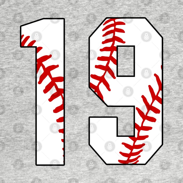 Baseball Number 19 #19 Baseball Shirt Jersey Favorite Player Biggest Fan by TeeCreations